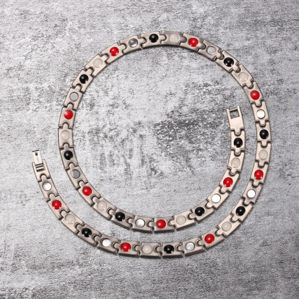 Vinterly ожерелья-цепочки из чистого титана магнитная энергия здоровья германий модные свадебные ювелирные изделия ожерелья и подвески