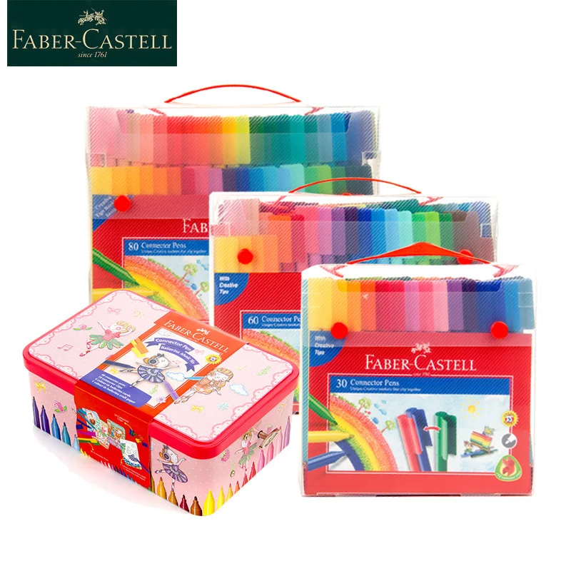 

Faber Castell Soft Pastel Watercolor Pens 30/60/80 Set Spliced Building Blocks Watercolor Pens For School Drawing Supplies