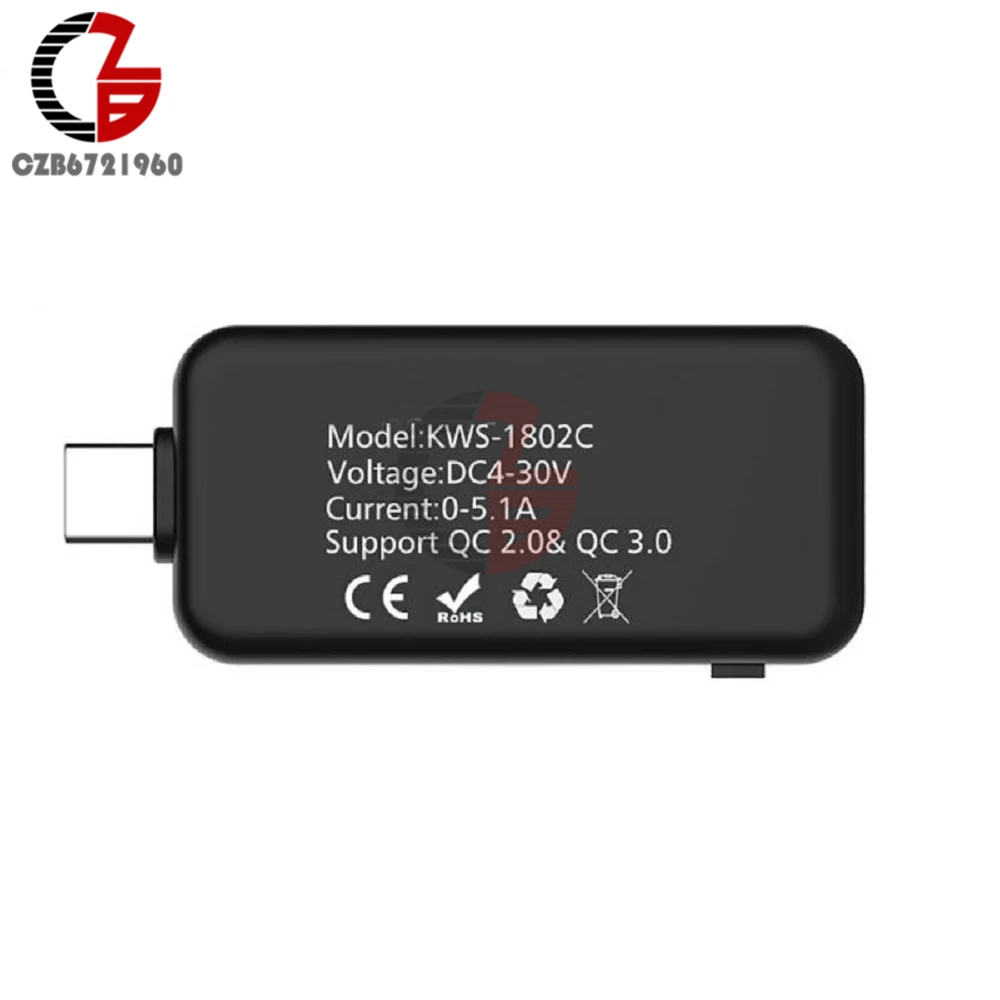 QC3.0 type-c USB Тестер светодиодный цифровой вольтметр Амперметр термометр измеритель напряжения тока зарядное устройство Доктор для iPhone huawei