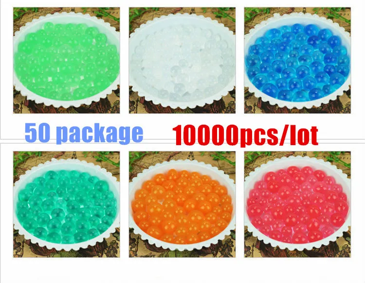 

Free Shipping 10000pcs/lot 50 Package Soft Crystal Water Paintball Bullet Gun Toy Accessories CS Game Pistol Nerf Gun Bullet