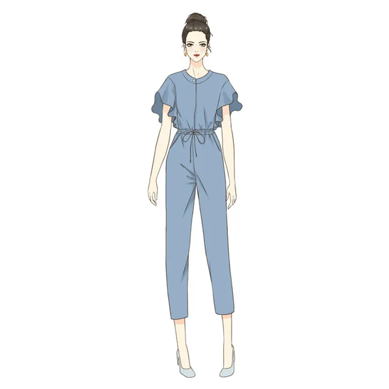 Lotus Sleeve Jumpsuit Women 2015 Spring And Summer New European Style One Piece Pants Female Elegant High Waist Trousers Lotus Sleeve Jumpsuit Women 2015 Spring And Summer New European Style One Piece Pants Female Elegant High Waist Trousers