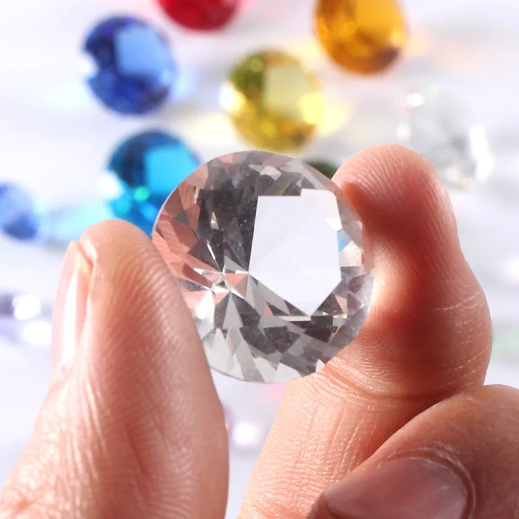 30mm White color Crystal Diamond Cut Glass Jewelry Paperweight Crystals