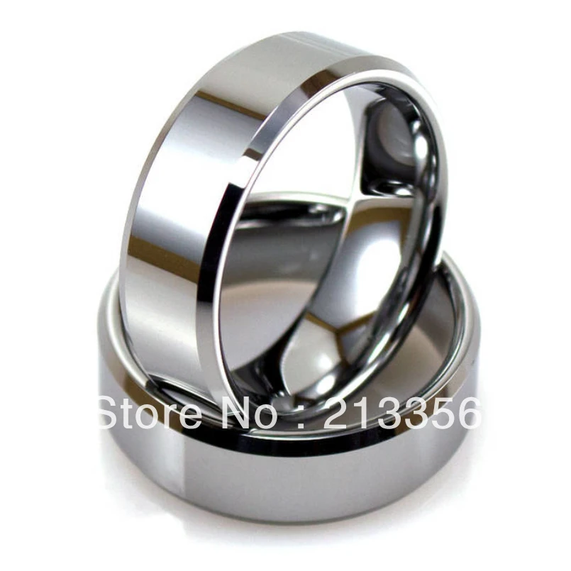 

Free Shipping !Wholesales Cheap Price Promotion Sales! USA Hot Selling Men's Silver Tungsten Carbide Wedding Beveled 8mm Ring