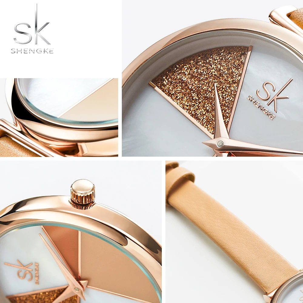 Goede Shengke Horloge Vrouwen Shell Wijzerplaat lederen Dames Horloge Japanse Quartz Uurwerk Ultra Slim Gesp Reloj Mujer Montre Femme