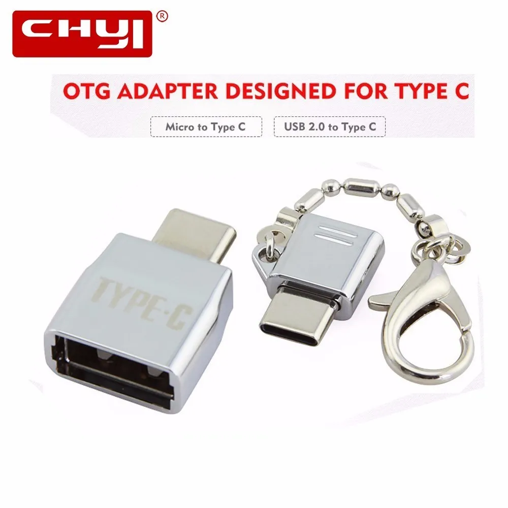 Мини адаптер CHYI с USB на Type C конвертер OTG Micro комбинированный металлический
