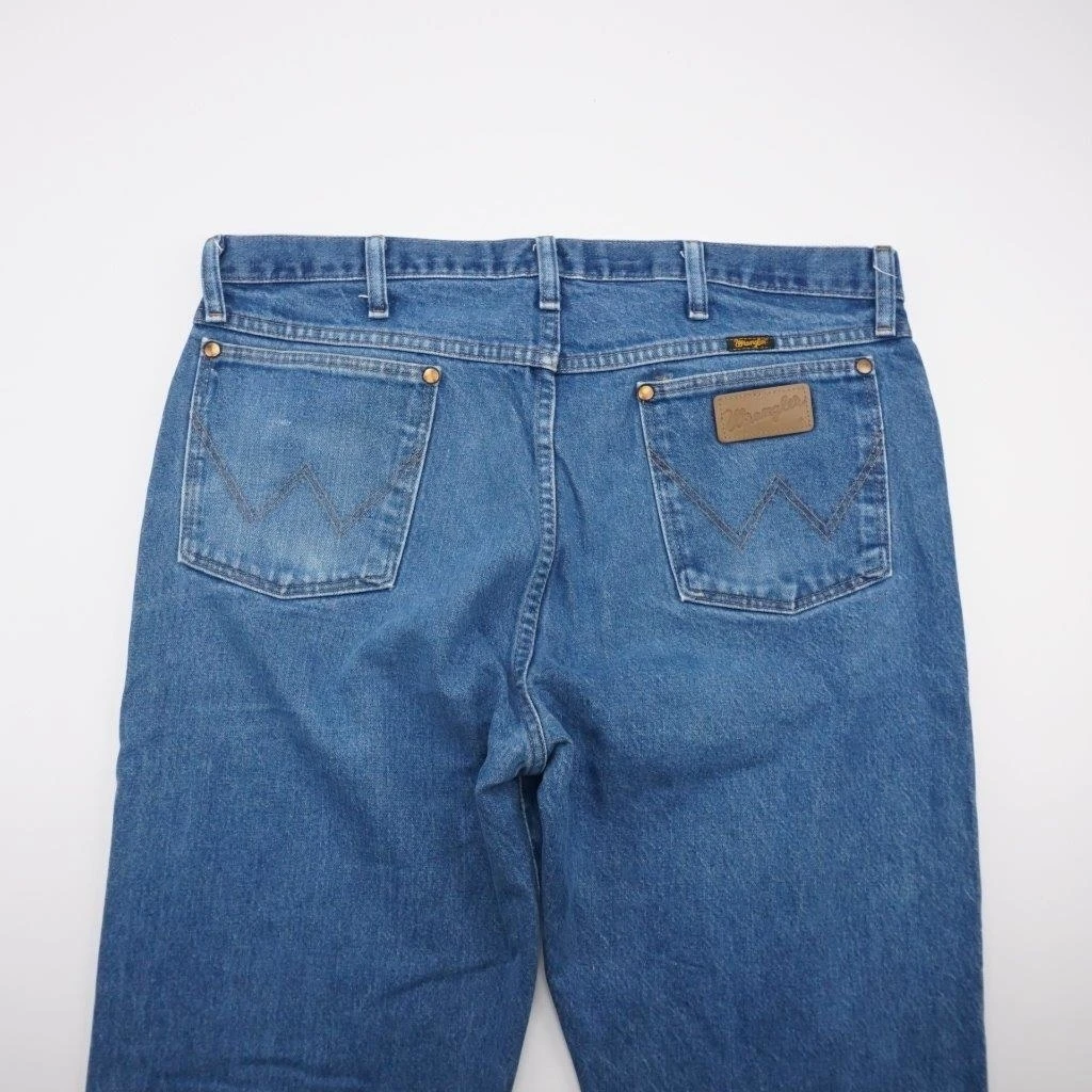 WRANGLER 13MWZ Original Cowboy Cut Jeans Medium Wash Denim Mens 38x36 (3)