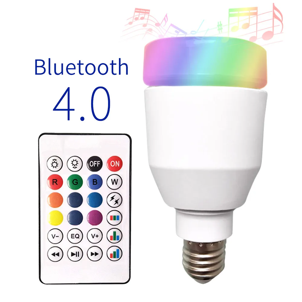 Bluetooth Колонка LKLTFX E27 светодиодная лампа RGB колонка с сабвуфером Мини Беспроводная