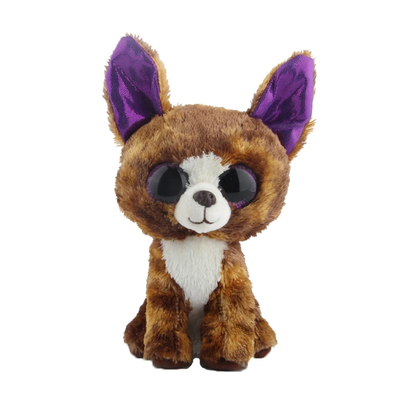 Ty ビーニーボースかわいい動物茶色のキツネとパープルアイぬいぐるみ人形 6 15 センチ Ty Beanie Boos Beanie Booty Beanie Aliexpress