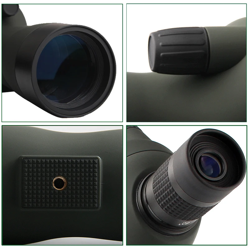 20-60x60 HD Spotting Scope Zoom Telescope with 45-Degree Angled RL38-0008-11