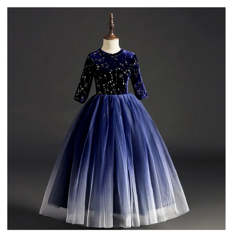 

4-12y Girls costume birthday party elegant princess dress Wedding flower girls dress Princess Formal Pageant Vestido