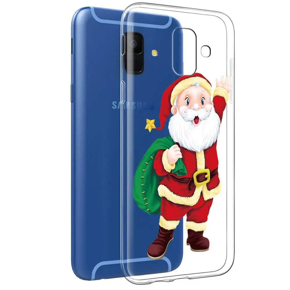 Santa Claus Reindeer Christmas Soft Case Cover For Samsung A6 J4 J6 2018 J3 J5 J7 A5 2017 A6 Plus J2 Prime Ultra Thin Slim Coque (22)