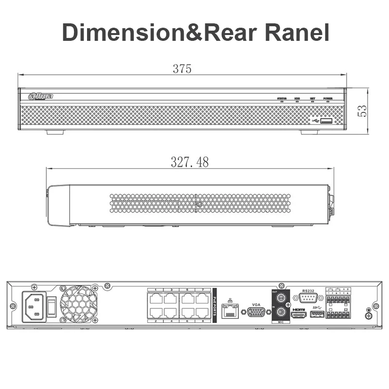 Dahua NVR5208-8P-4KS2 8CH POE NVR Pro сетевой видеорегистратор CCTV видеонаблюдение для системы видеонаблюдения 4K H.265 NVR5208-8P-4KS2