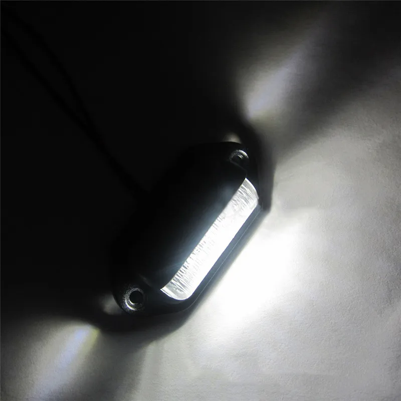 Us 2 22 16 Off 6led License Plate Tag Lights Black Boat Trailer Rv Truck Interior Step Lights Long Haul Car Led Lamp Bulbs Car Accessories J20 In
