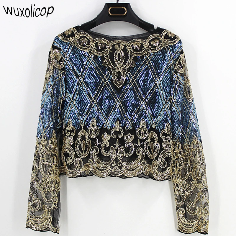 Женский кружевной топ с длинным рукавом и цветочной вышивкой|women shirts blouses|shirt