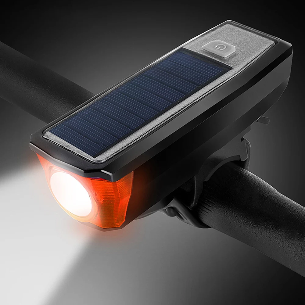 MrY солнечная энергия, фонарик для велосипеда водонепроницаемый звонок светодиодный USB перезаряжаемые фары Аксессуары для велосипеда MTB