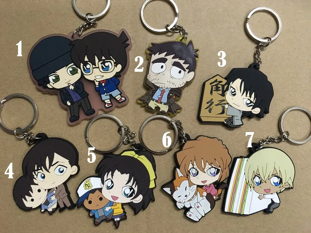 H006 Detective Conan Case Closed Anime keychain Rubber strap phone charms
