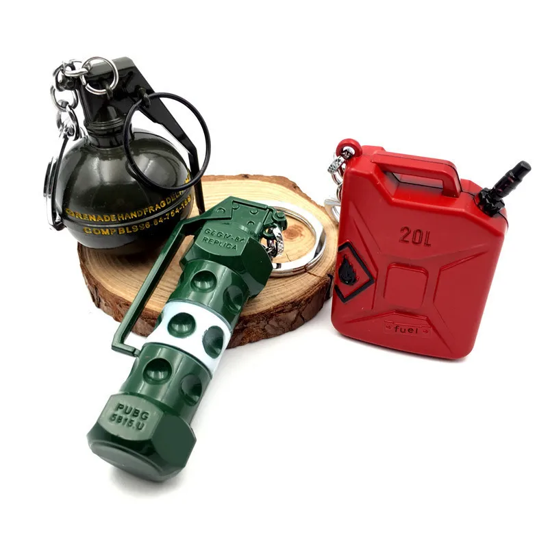 

Game PUBG Fragment Stun Glare Gasoline Barrel Weapon Model Fuel Bucket Keychain Of High Quality Key Chain Game Lover Gifts