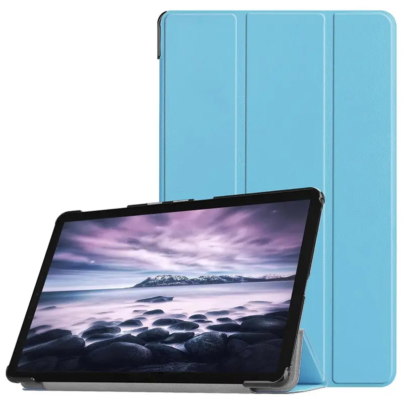 AIEACH умный флип-чехол для samsung Galaxy Tab A 10,5 SM-T590 T595 T597 из искусственной кожи жесткий чехол для samsung Tab A 10,5 чехол - Цвет: Sky Blue