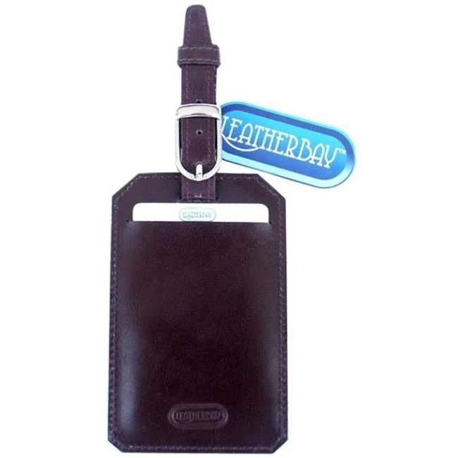 Leatherbay 13103 Leather Luggage Tag Burgundy