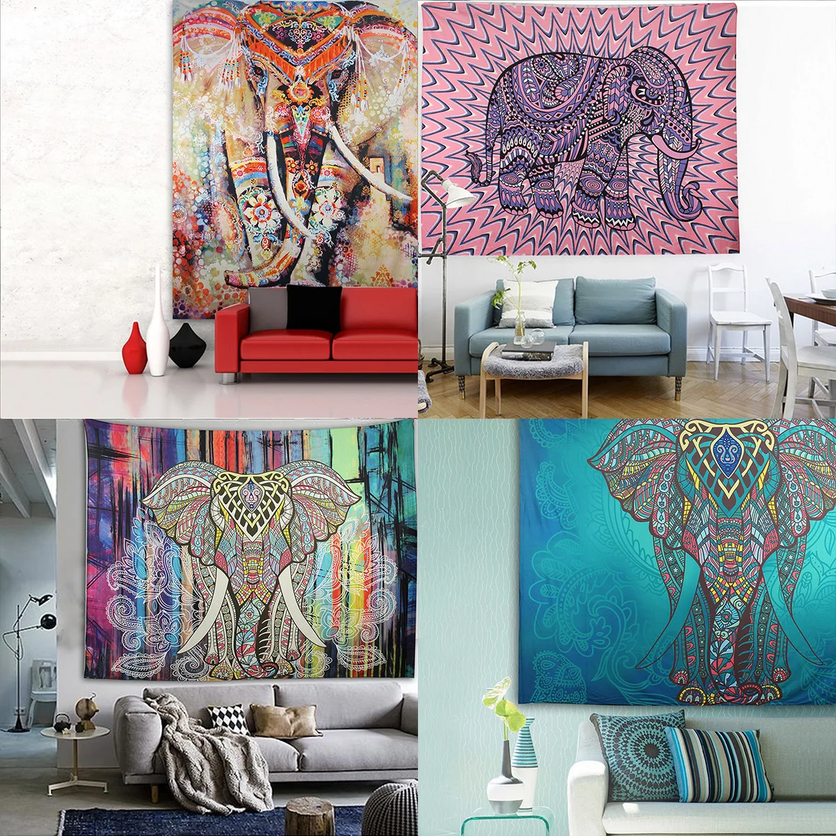 Elephant Mandala Tapestry Throw Towel Hippie Tapestry Floral Printed Home Decor Wall Tapestries Bedspread 210*150CM 1 Elephant Mandala Tapestry Throw Towel Hippie Tapestry Floral Printed Home Decor Wall Tapestries Bedspread 210*150CM 1