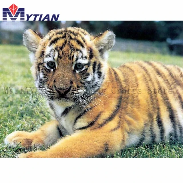 R18080236 MYTIAN Diamond Painting,Tiger Baby,Diamond Embroidery,Cross Stitch,Full Diamond Mosaic Picture,Needlework Handmade Crafts Gift