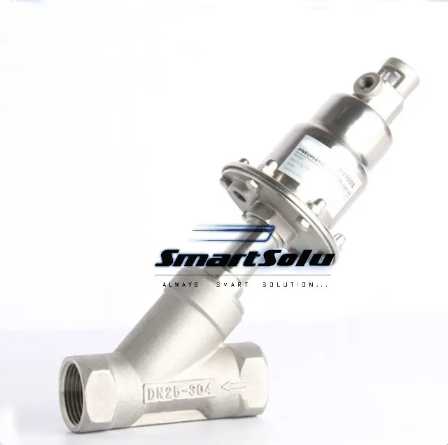 

2 1/2 inch single acting stainless steel pneumatic angle seat valve 80mm actuator