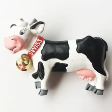 Handmade Painted Switzerland Bell Cow Cuckoo Clock 3D Fridge Magnets Tourism Souvenirs Refrigerator Magnetic Stickers Gift