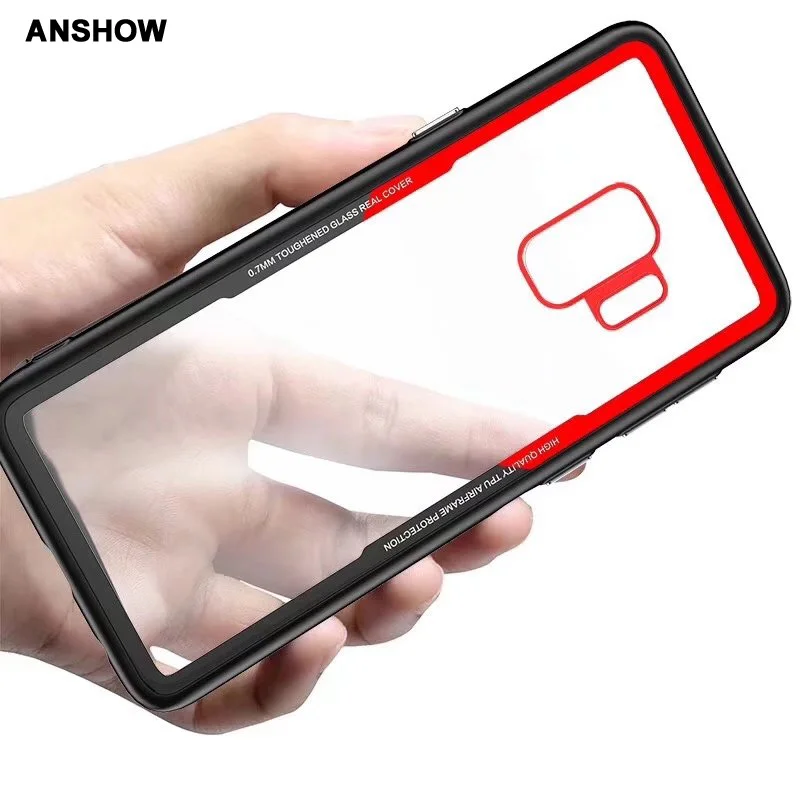 0.7MM 9H Real Tempered Glass Case For Iphone XR XS MAX X 8 7 Plus 6 6S SE 5 5S Galaxy Note 9+Soft TPU Side Cover 1PCS |