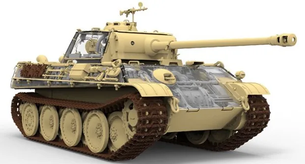 

1/35 German Leopard Tank G Medium Transparent Hull Shell Limited Edition Full Internal Structure RM 5016