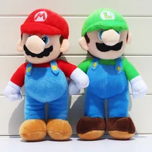2pcs/lot 25cm Super Mario Bros Plush Toys Mario Lugi Stuffed Dolls Toys Gift for Children