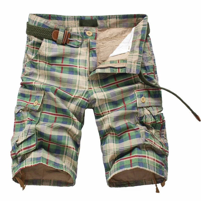 

New Shorts Men Summer Work Short Pants Multi Pockets Camouflage Military Brand Clothing Fashion Mens Cargo lattice Shorts ,GA294