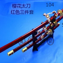 S0458 HAKUOUKI JINTACHI SAKURA TACHI самурайский меч Лот 3 Бургундия 4" 31" 22"