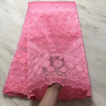 

5 Yards Latest Mesh Nigerian Laces Fabric High Quality Tulle African Laces Fabric Peach Wedding African French Tulle 3D Lace