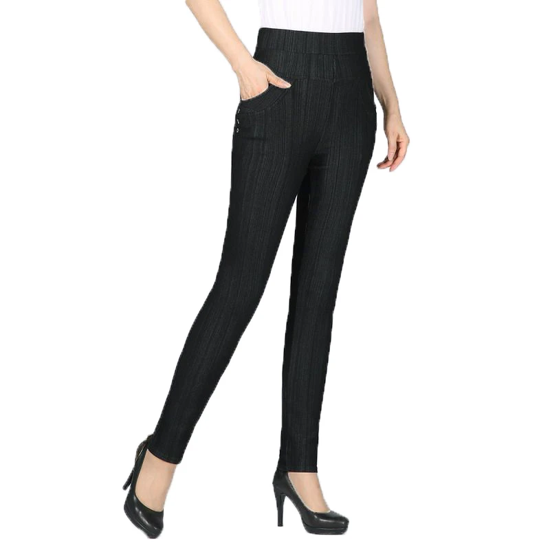 slim fit high waisted black trousers