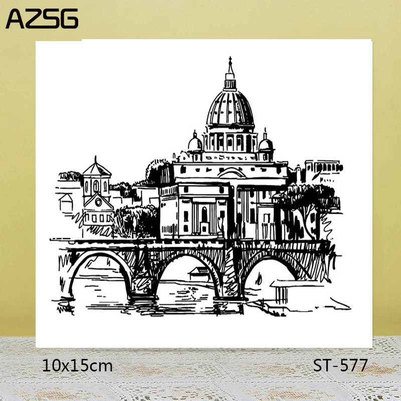 

AZSG Famous Buildings Clear Stamps/Seals For scrapbooking DIY Card Making/Album Silicone Decoration crafts