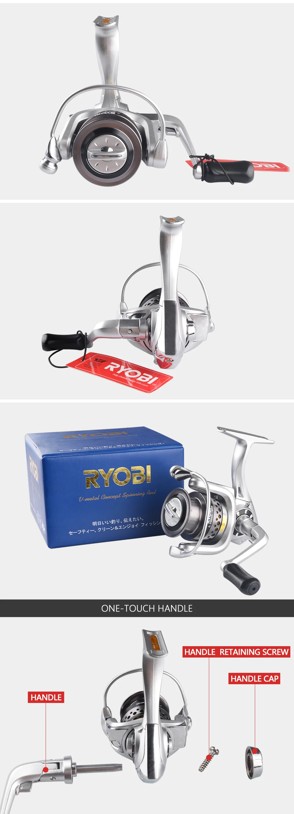 Carretilhas de Pesca 6 + Roda de Fiar Piloto Ryobi Fiação Carretel 2500 3500 4500 5500 6500 5.1: 1 - 5. 0:1 Gear Ratio 1bb Max Arraste 5 kg 1500 7 1 5. 0:1 Gear Ratio 6 +