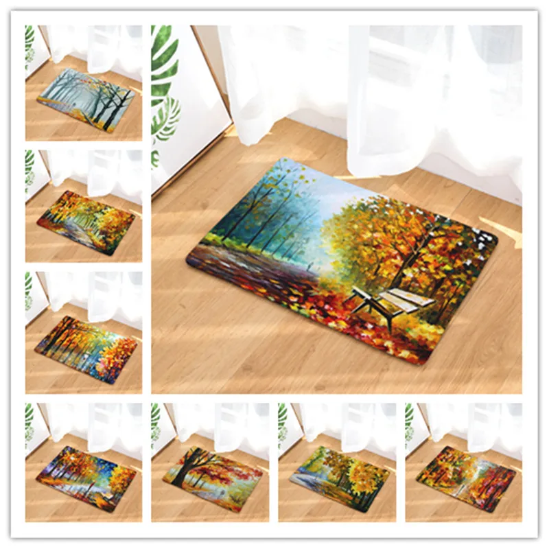 2017 масляная живопись красочные работы печать ковры Нескользящие кухонные