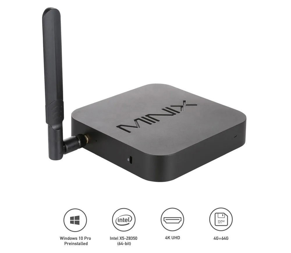 MINIX NEO Z83-4 Мини ПК Gigabit 802.11AC двухдиапазонный WI-FI официальный Windows10(64-бит) ин X5-Z8350 вишня Безвентиляторный АТОМ Мини PC