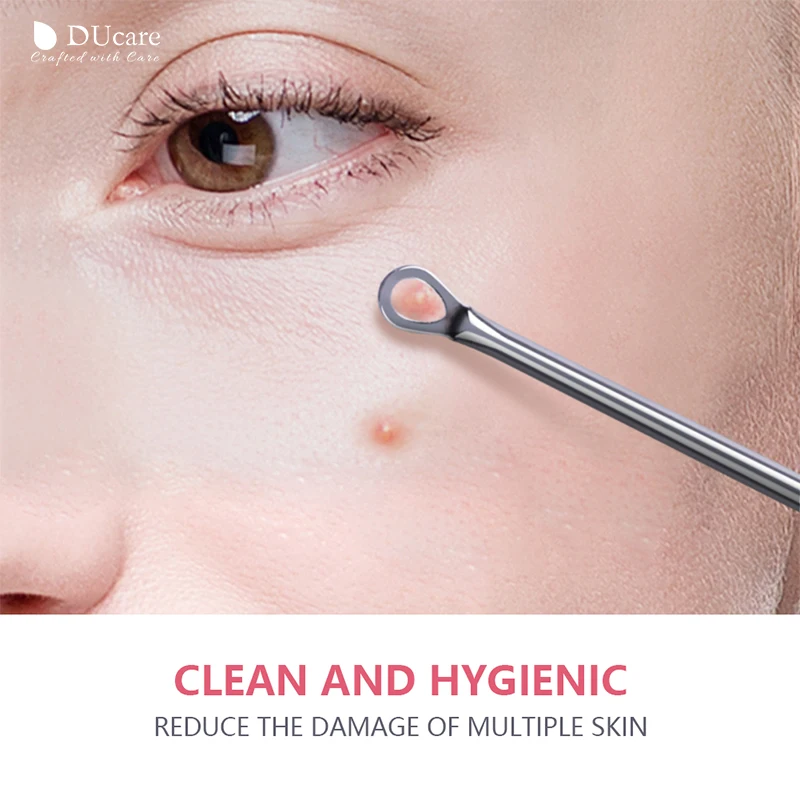 DUcare Makeup Tool Kit 4PCS Acne Blackhead Removal Needle Stainless Steel Pimple Spot Cleanser Extractor Face Clean Care Tool DUcare Makeup Tool Kit 4PCS Acne Blackhead Removal Needle Stainless Steel Pimple Spot Cleanser Extractor Face Clean Care Tool