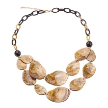 GuanLong Original Design Resin Flower Petal Necklaces & Pendants Lucite Acrylic Chain Necklace Femme Jewelry