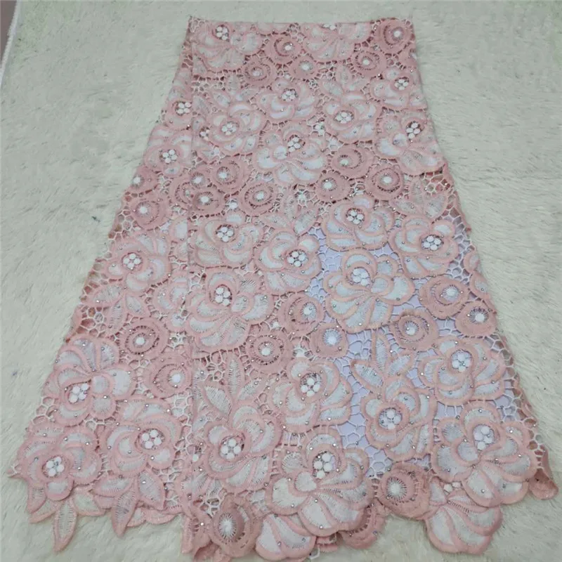 

African Cord Lace Fabric With Stone Latest African Laces 2019 High Quality Guipure Lace Nigerian Lace Fabrics For Dress