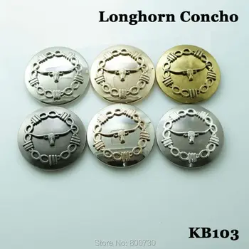 

(KB103) 10pc 1-1/2''(3.7cm) Western Barbed Wire Longhorn Concho leathercraft