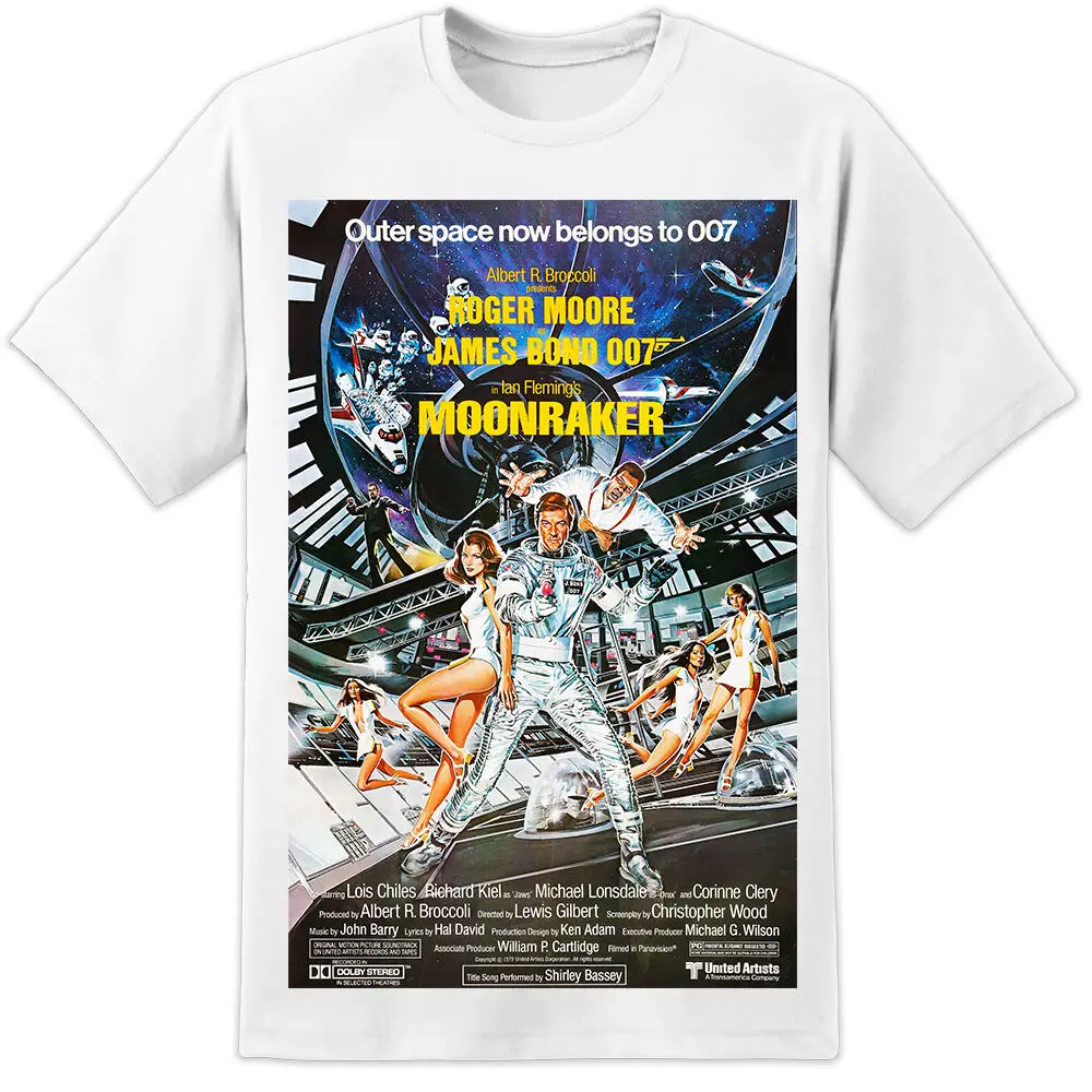 2019 крутая футболка с изображением Джеймса Бонда Moonraker (S-3XL) в стиле ретро 007 Roger Moore