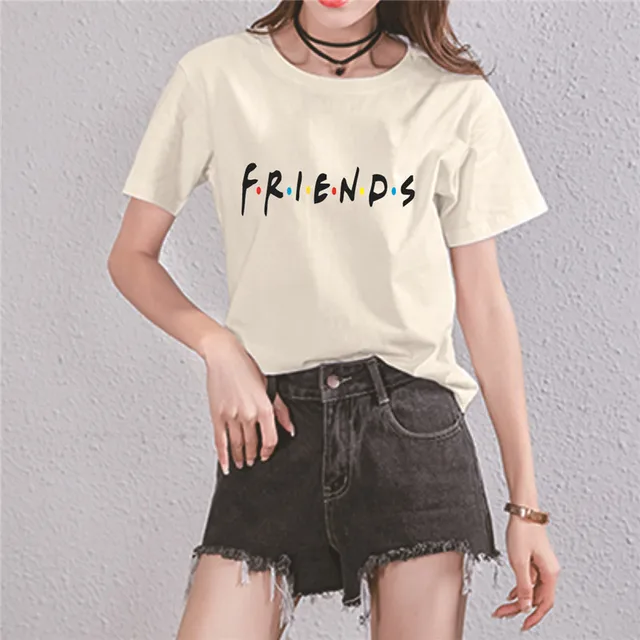 LUSLOS Friends TV Show T Shirt HOW YOU DO'IN Letter Print Color Dot ...