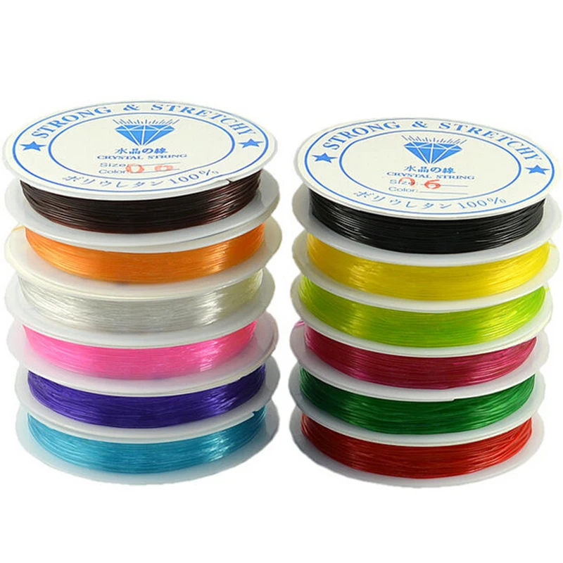 

4pcs/lot 0.6/0.8/1mm Strong Crystal Elastic Beading Line Cord Thread String For DIY Necklace Bracelet Jewelry Making
