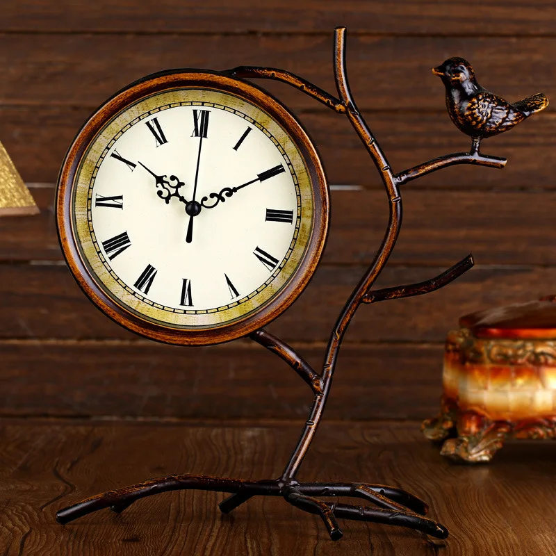 TUDA Free Shipping 6 Inch Exquisite Metal Table Clock American Country