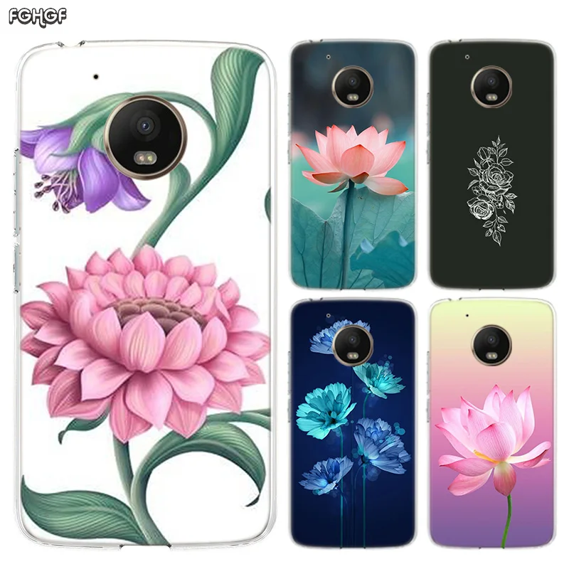 Силиконовый чехол-накладка Lotus Flower для Motorola MOTO G5 G5S G6 E4 E5 Plus G4 Play |