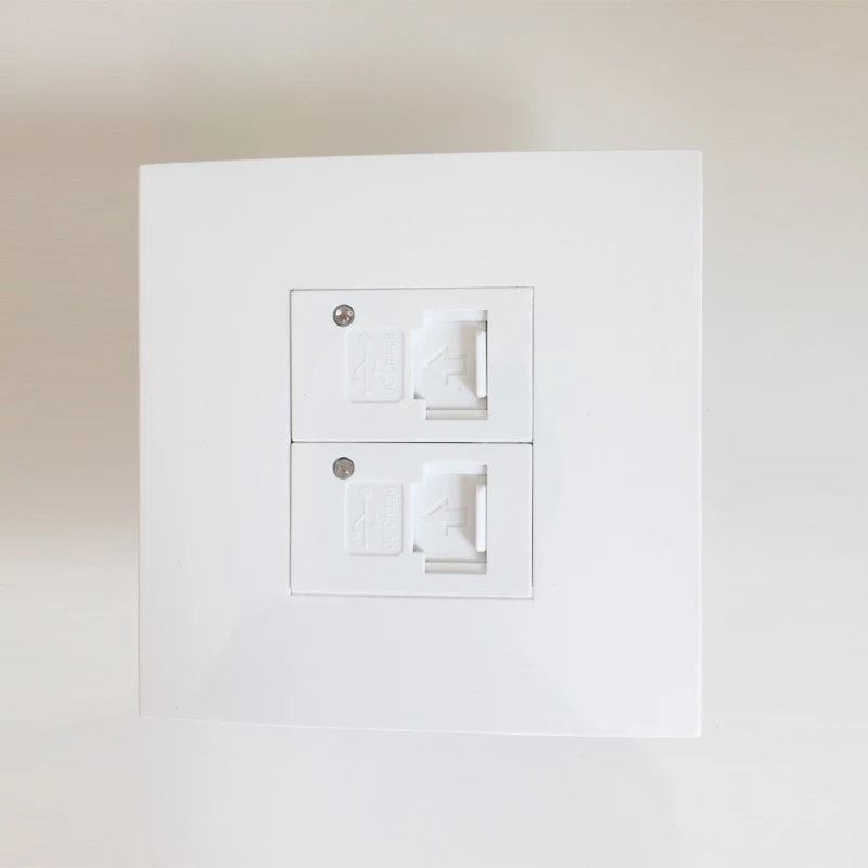 

Dual USB Charging Wall Outlet USB2.0 Charger Adapter Socket Panel 10A EU Socket Power Outlet White Color