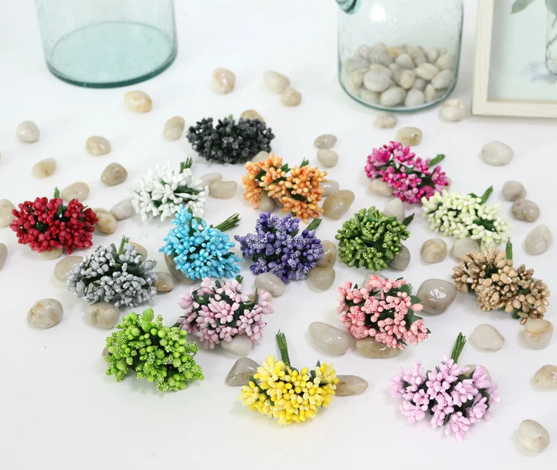 JAROWN Artificial Small Berry Colorful Beads Candy Box Gift Box Accessories DIY Wedding Creative Garland Flores Decor Flower (34)