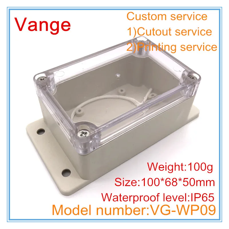 10pcs/lot waterproof box transparent ABS plastic wall mounted enclosure